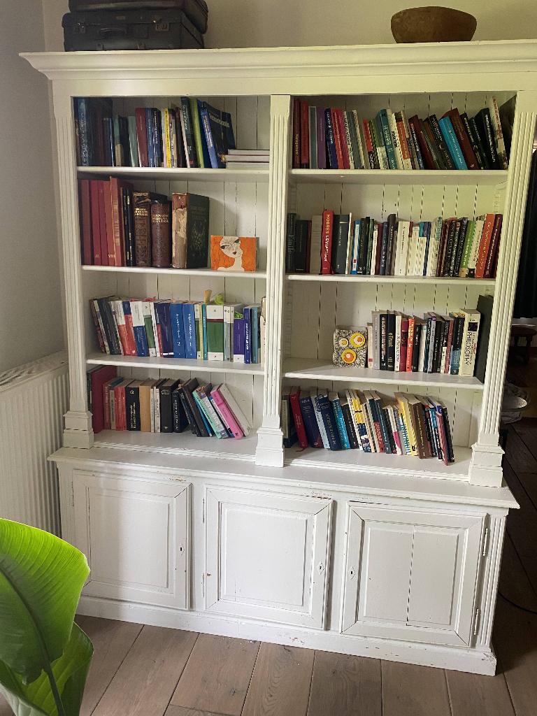 Oude stevige boekenkast (2delen), Ophalen, Gebruikt, 200 cm of meer, 150 tot 200 cm