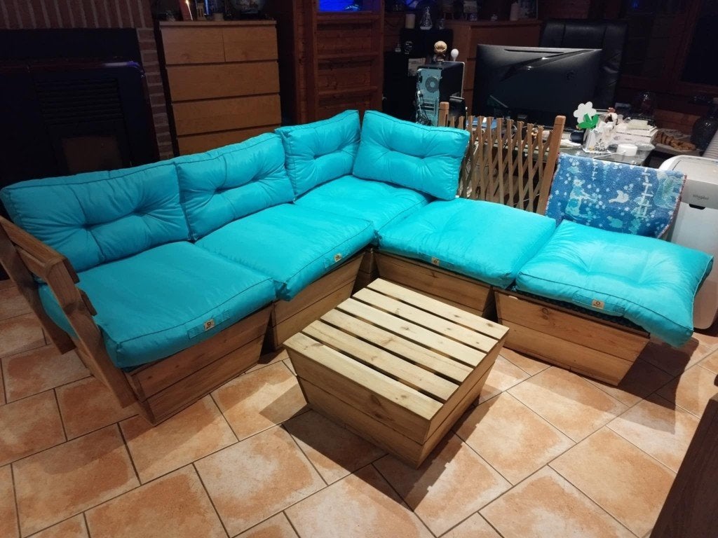 Salon jardin bois, Tuin en Terras, Tuinsets en Loungesets, Zo goed als nieuw, Tuinset, Hout, 5 zitplaatsen, Ophalen