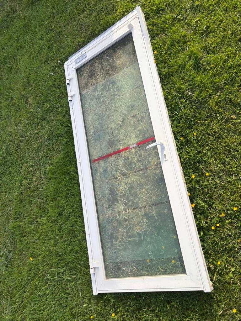 Porte vitrée verre trempé, Bricolage & Construction, 75 à 150 cm, Aluminium, Comme neuf, Enlèvement