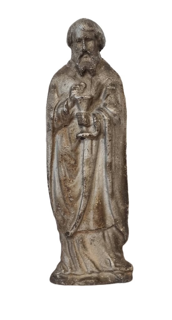 Gietijzeren heiligen beeld., Ophalen of Verzenden