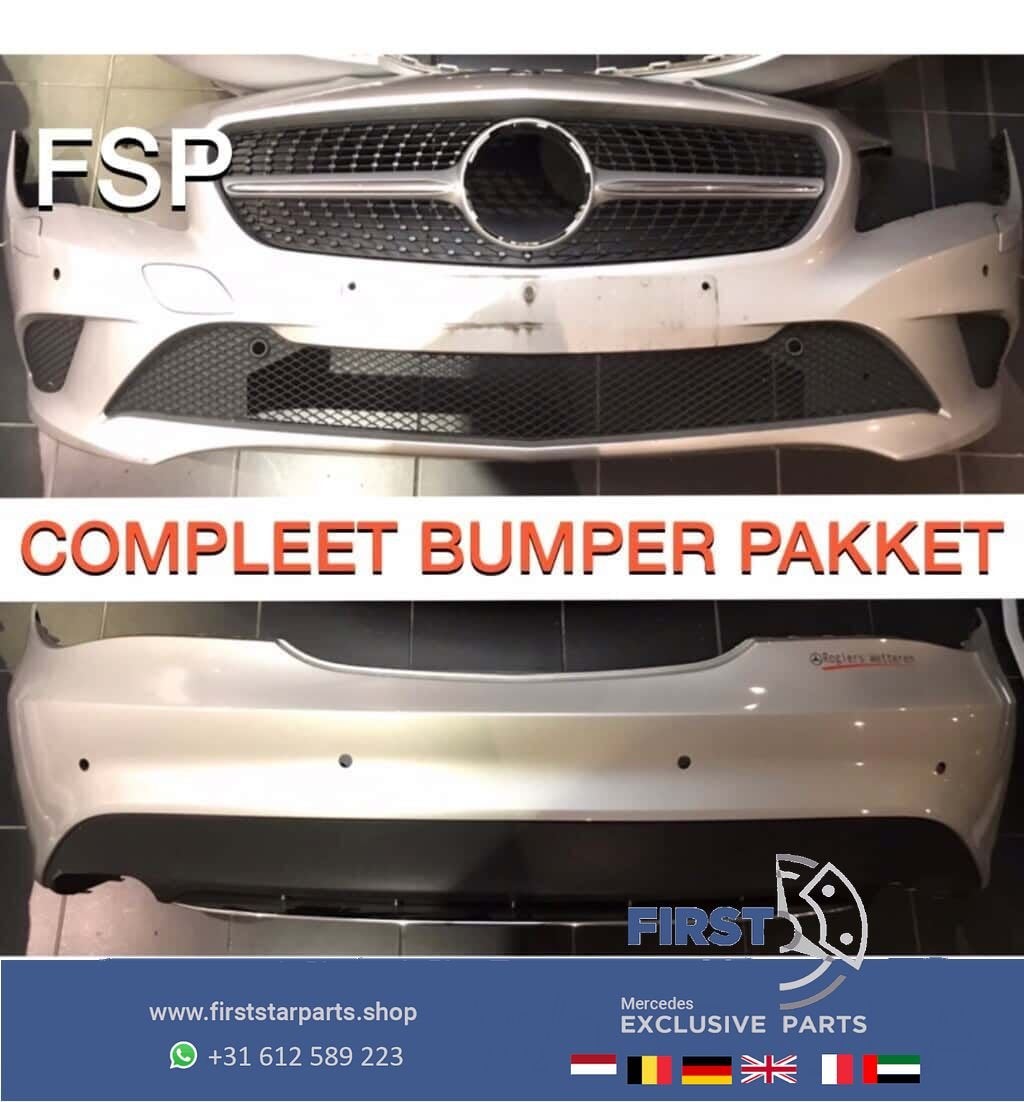 W117 C117 CLA COMPLETE VOORBUMPER + ACHTERBUMPER SET ZWART W, Gebruikt, -, Ophalen of Verzenden, Bumper