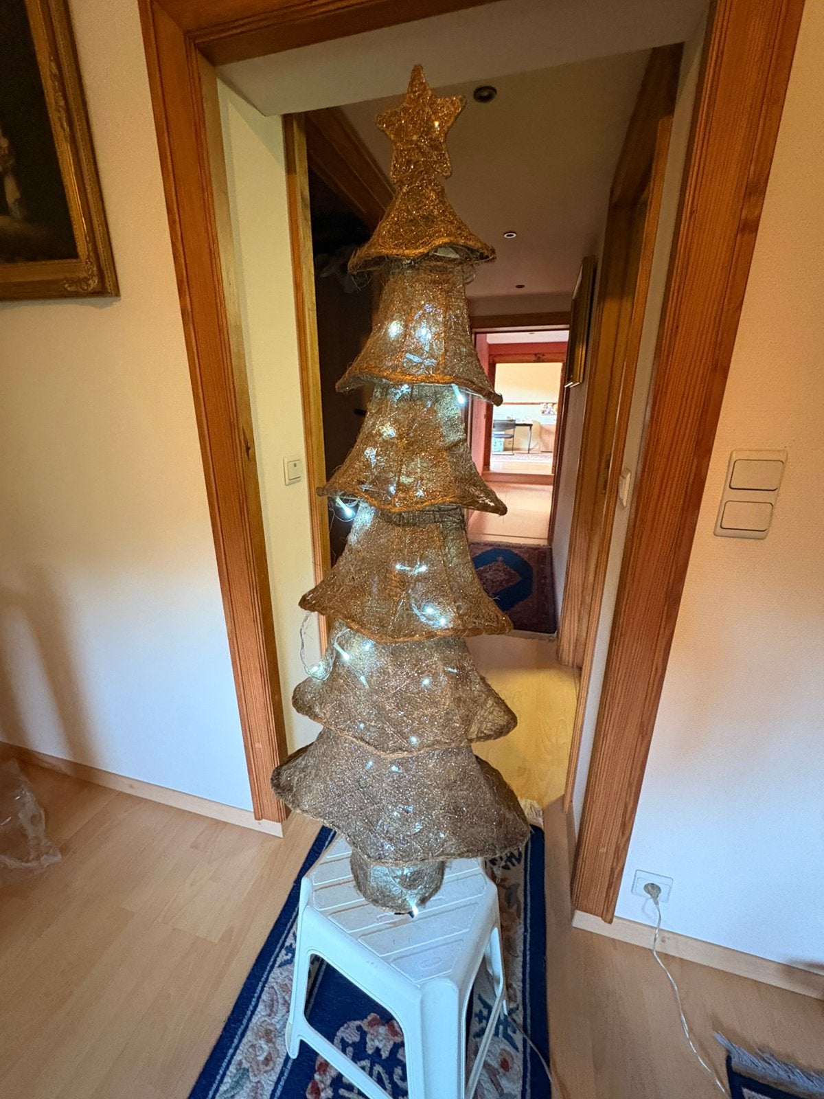 Kerstboom met verlichting 120cm, Ophalen, Zo goed als nieuw
