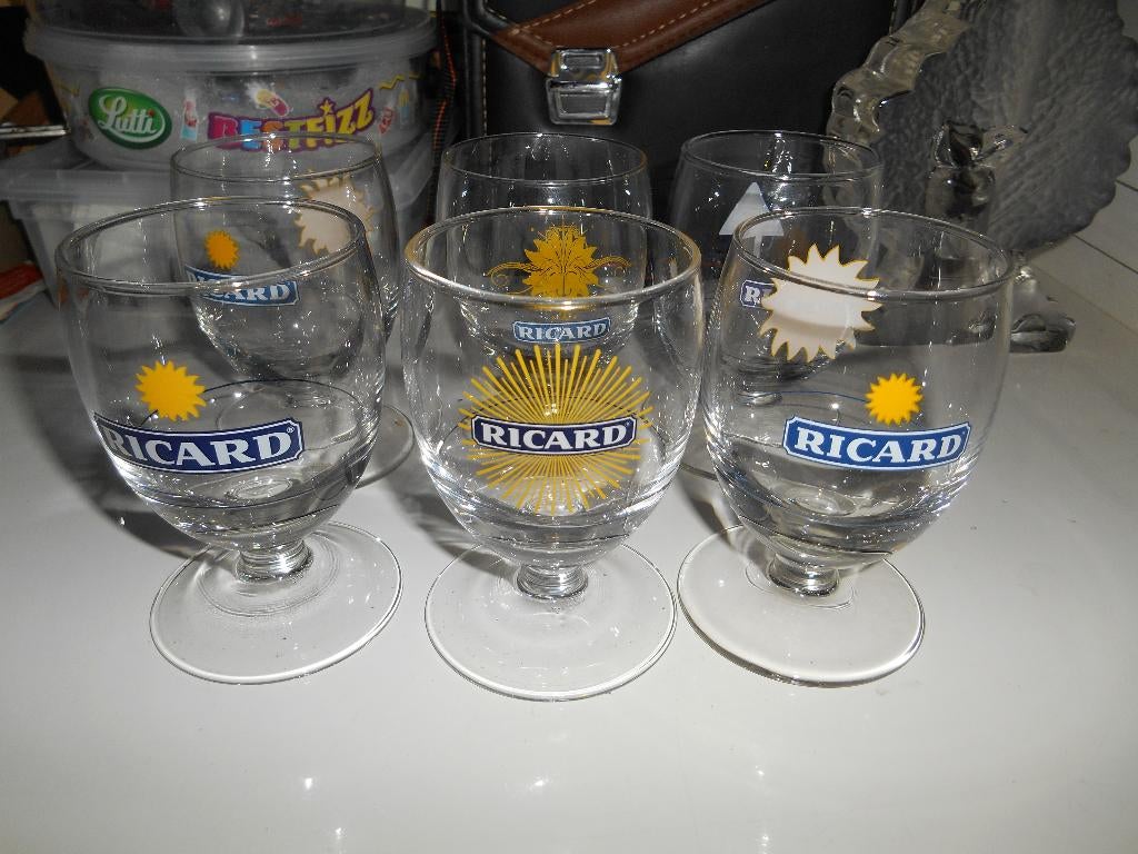 Lot de 6 verre RICARD, Ophalen of Verzenden