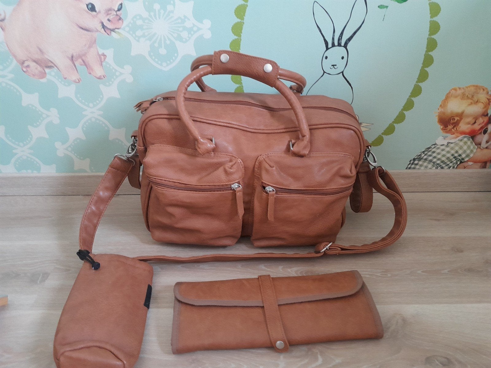 Luiertas / verzorgingstas bruin, Kinderen en Baby's, Bruin, Ophalen, Verzorgingstas, Verschoningsmatje