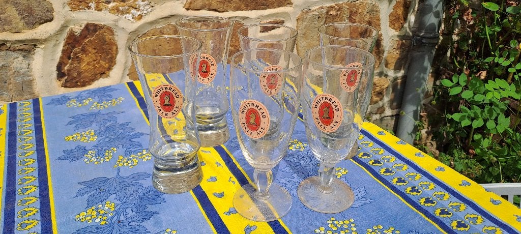 6 verres bière Whitbread Pale Ale, Enlèvement, Comme neuf, Verre ou Verres, Autres marques