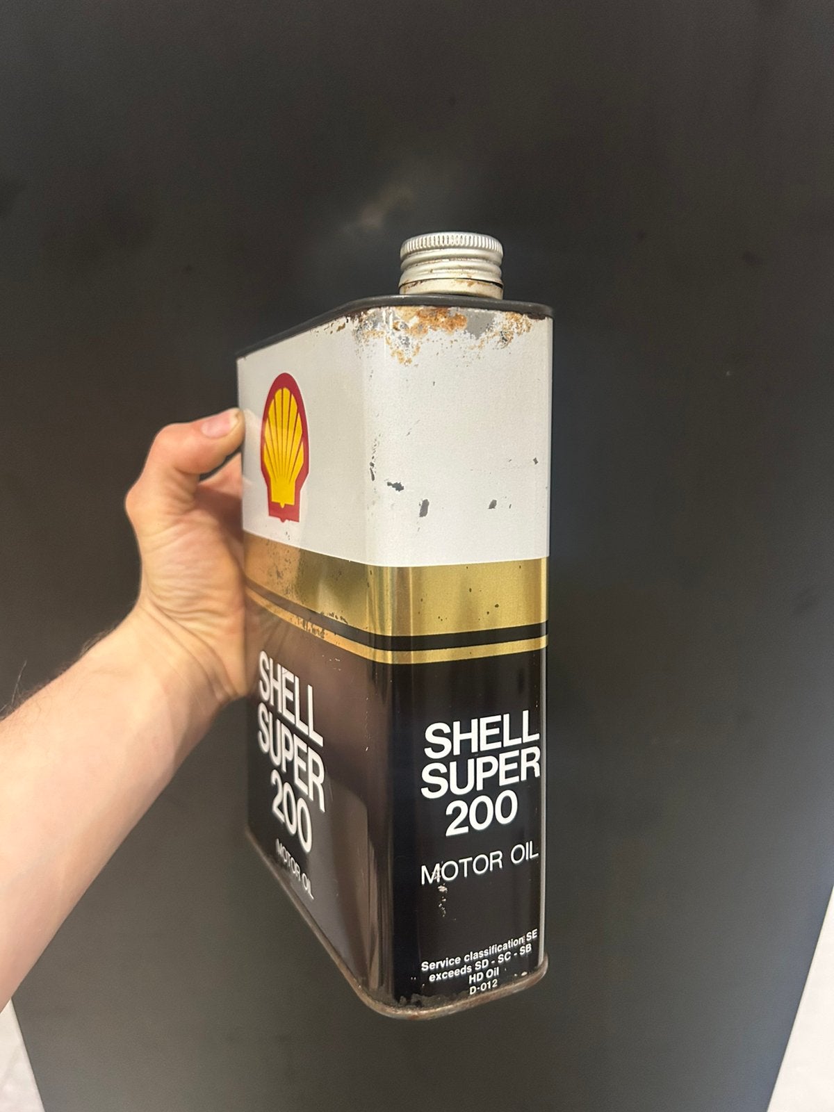 Olieblik Oliekannetje Shell Super 200 Oliekannetje, Verzamelen, Ophalen of Verzenden, Zo goed als nieuw