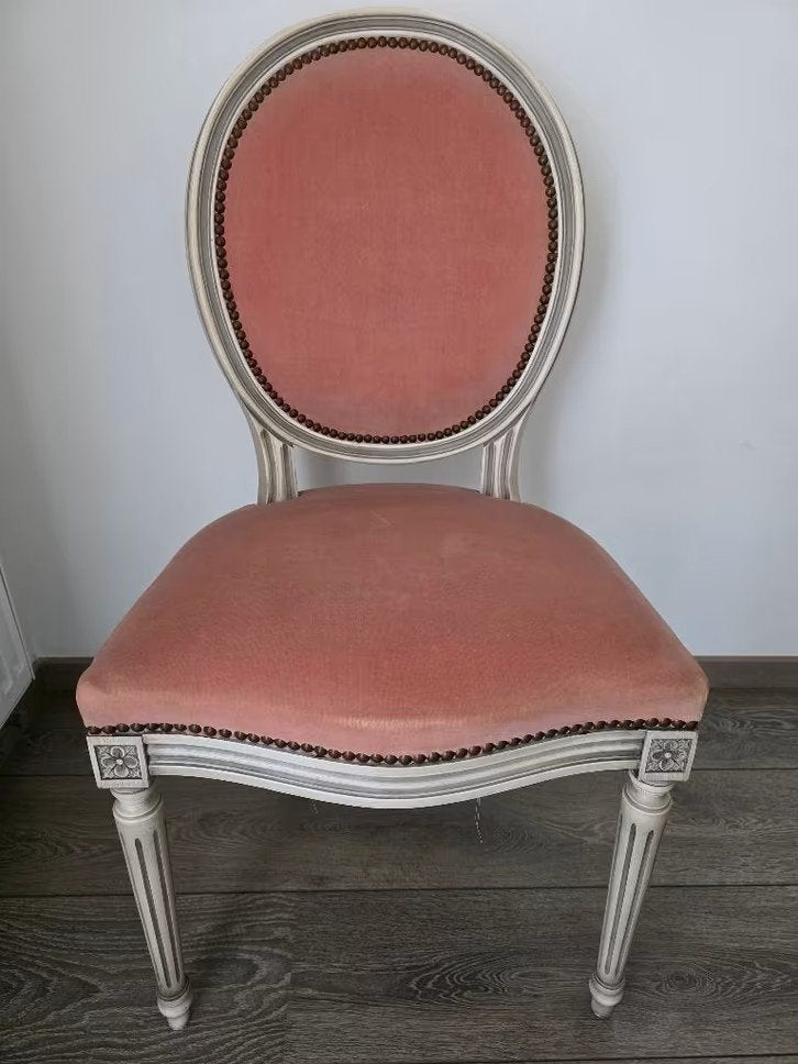 Louis XVI‑stijl (laat 18e eeuw) - Fluwelen Medaillon-stoel, Ophalen