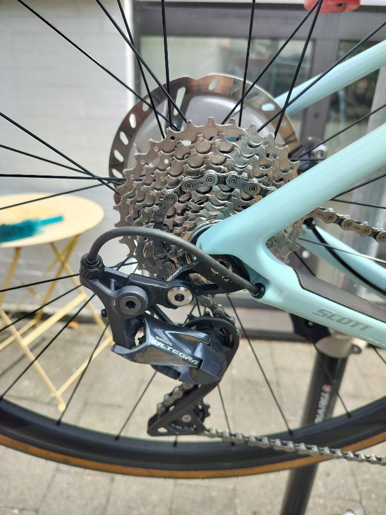 dames race, 53 tot 56 cm, Zo goed als nieuw, 15 tot 20 versnellingen, Schijfrem