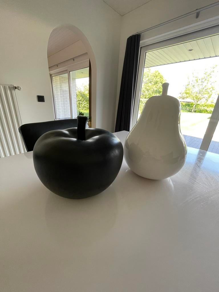 Decoratieve appel en peer, Huis en Inrichting, Ophalen, Gebruikt, Wit