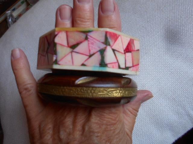 2 x indische armband, hout en been, Handtassen en Accessoires, Armbanden, Ophalen of Verzenden, Gebruikt, Hout