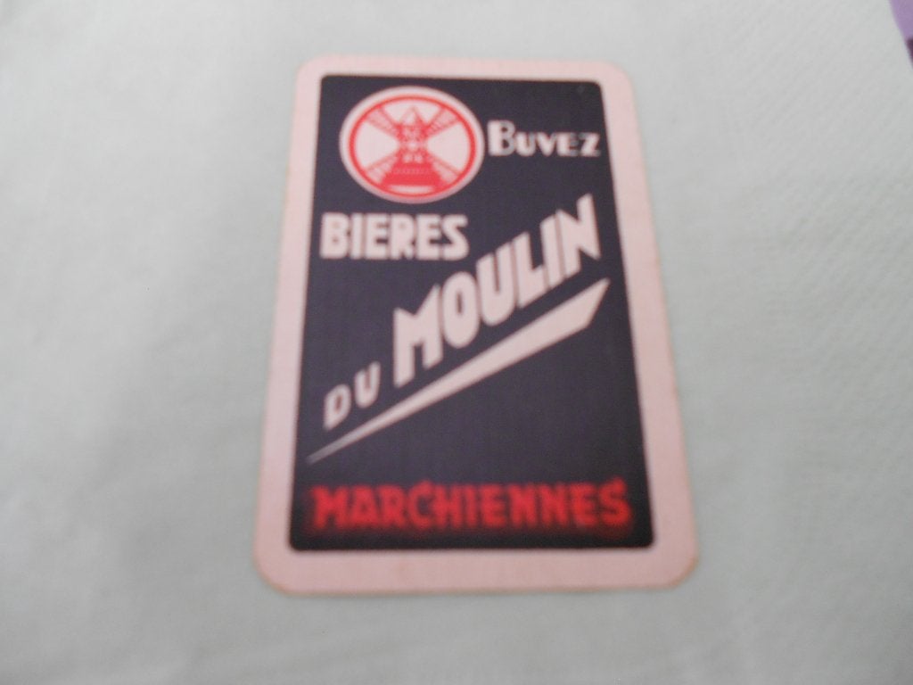 1 kaart terug BRASSERIE DU MOULIN (Marchienne-au-Pont), Ophalen of Verzenden, Gebruikt, Speelkaart(en)