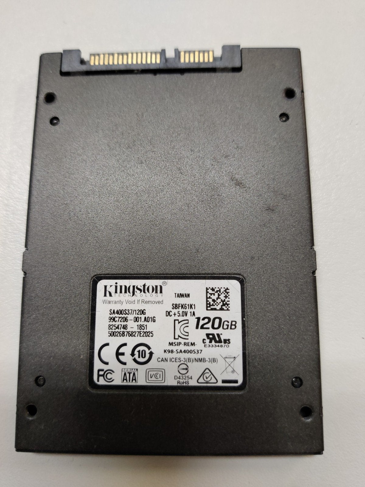 Kingston 120GB 2,5 inch SATA SSD's, Computers en Software, Harde schijven, Ophalen, Intern, Gebruikt, Kingston