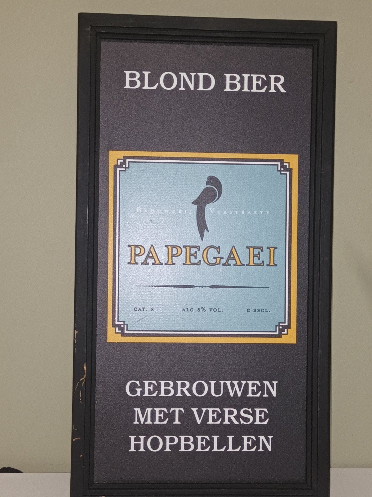 Reclamebord Papegaai Blond Bier, Enlèvement ou Envoi