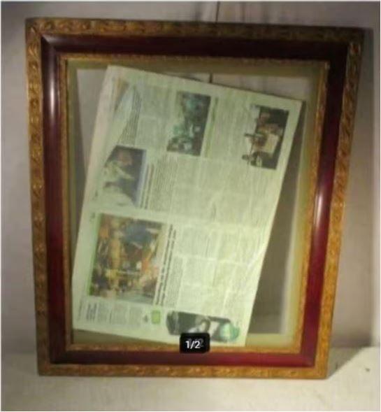 Beau cadre photo ancien en bois - 70x60/57x47, Enlèvement ou Envoi, Comme neuf