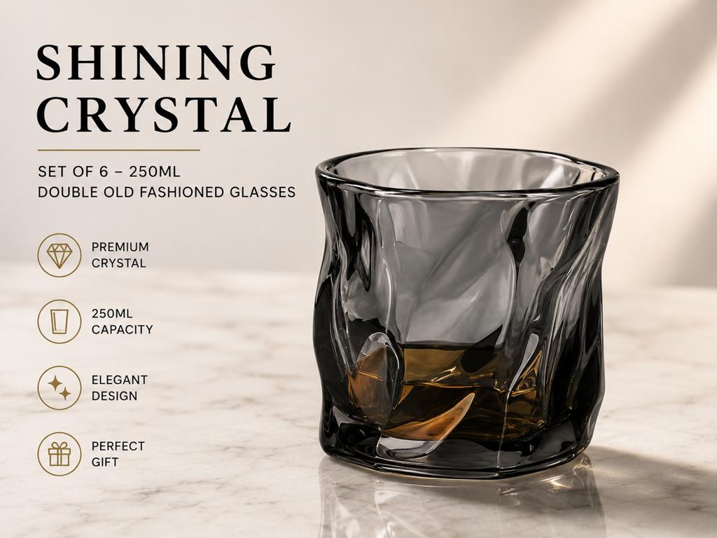 Set de 6 verres en cristal brillants black, Enlèvement ou Envoi, Neuf