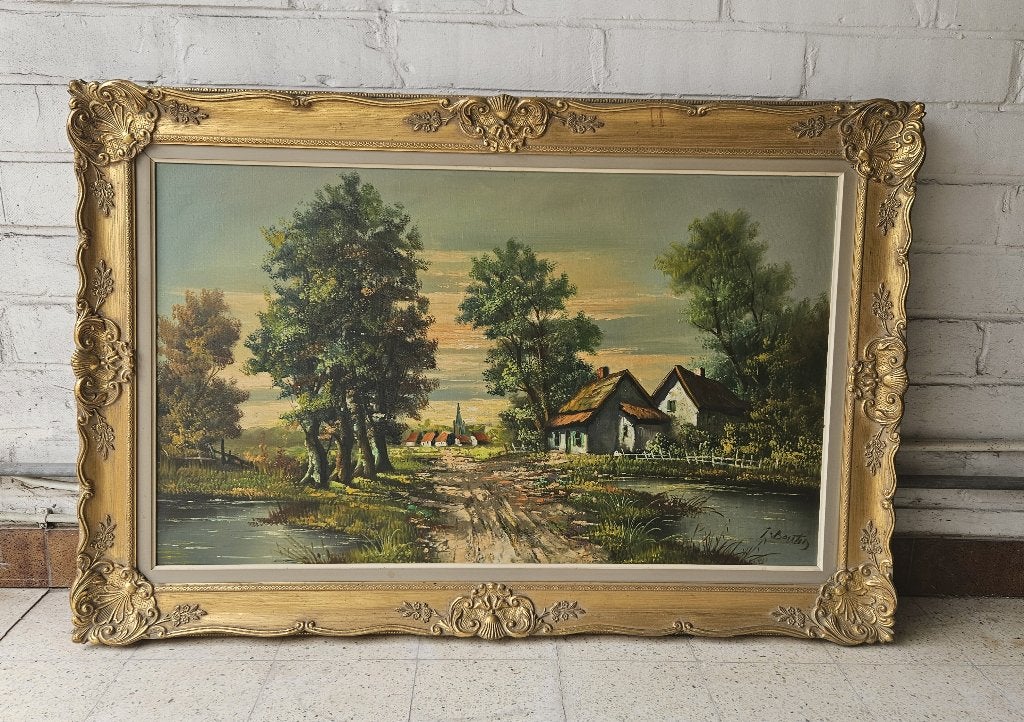 landschapsschilderij (120 cm x 80 cm), Antiek en Kunst, Ophalen, Landschap