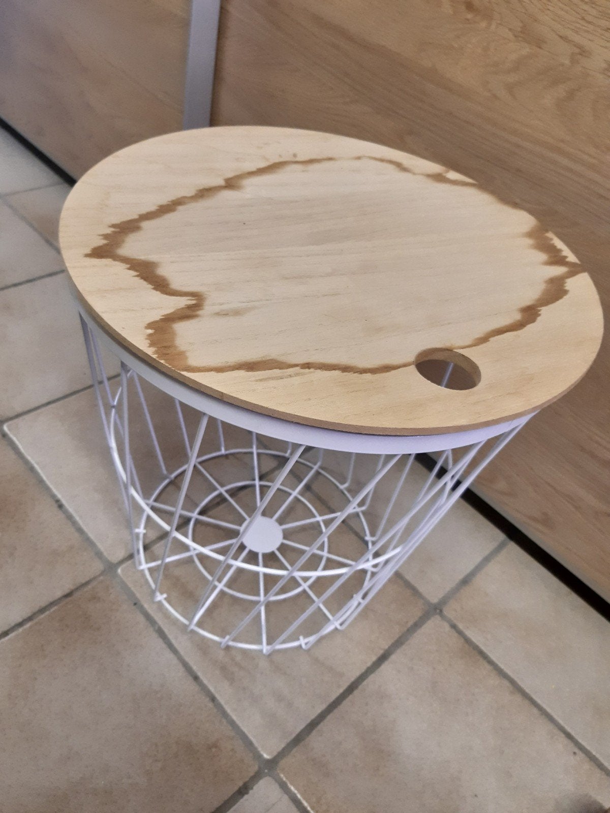 metalen opbergbak met houten deksel, Ophalen, Minder dan 45 cm, Minder dan 55 cm, Gebruikt