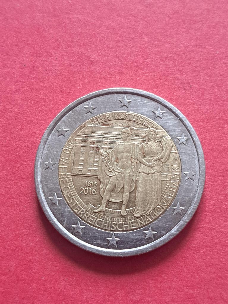 2016 Autriche 2 euros 200 ans de la Banque nationale, Timbres & Monnaies, Monnaies | Europe | Monnaies euro, Monnaie en vrac, 2 euros