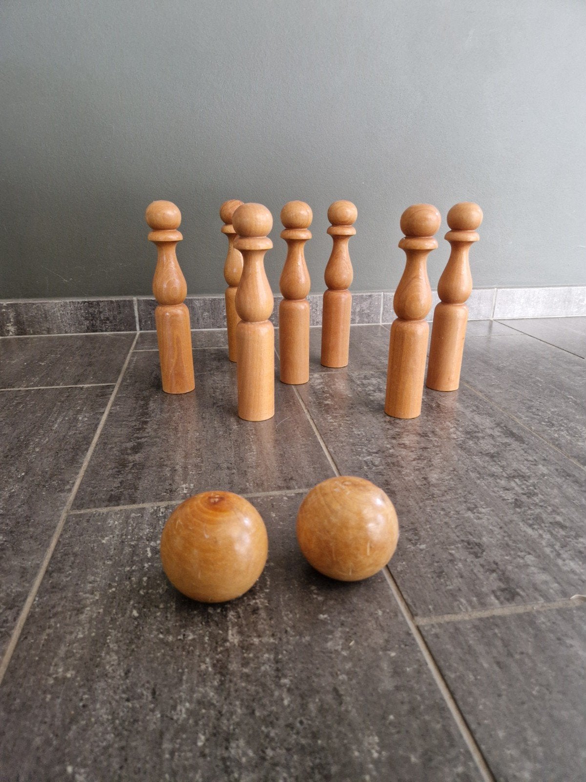 Uniek vintage oud kegelspel in zeer mooie staat., Ophalen