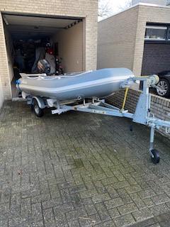 Rubberboot plus motor en trailer, Watersport en Boten, Ophalen, Gebruikt