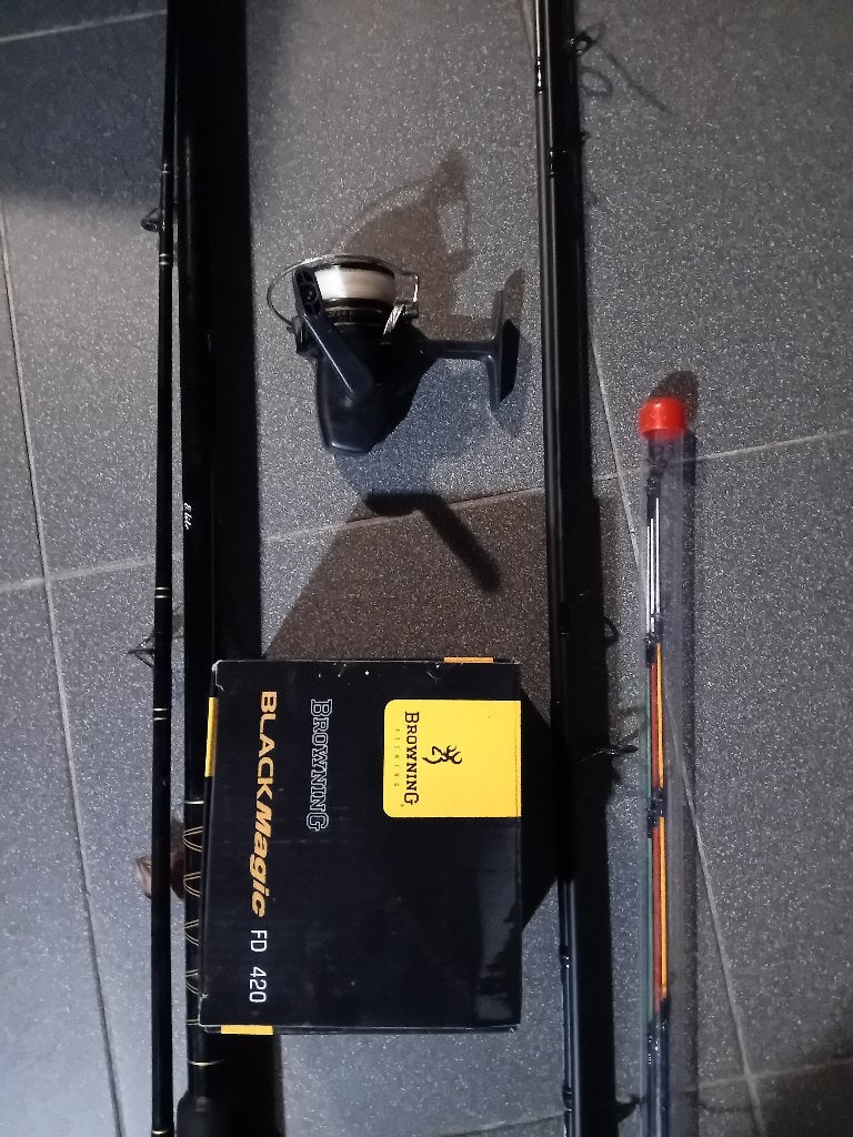 vismateriaal, Ophalen, Gebruikt, Vaste hengel