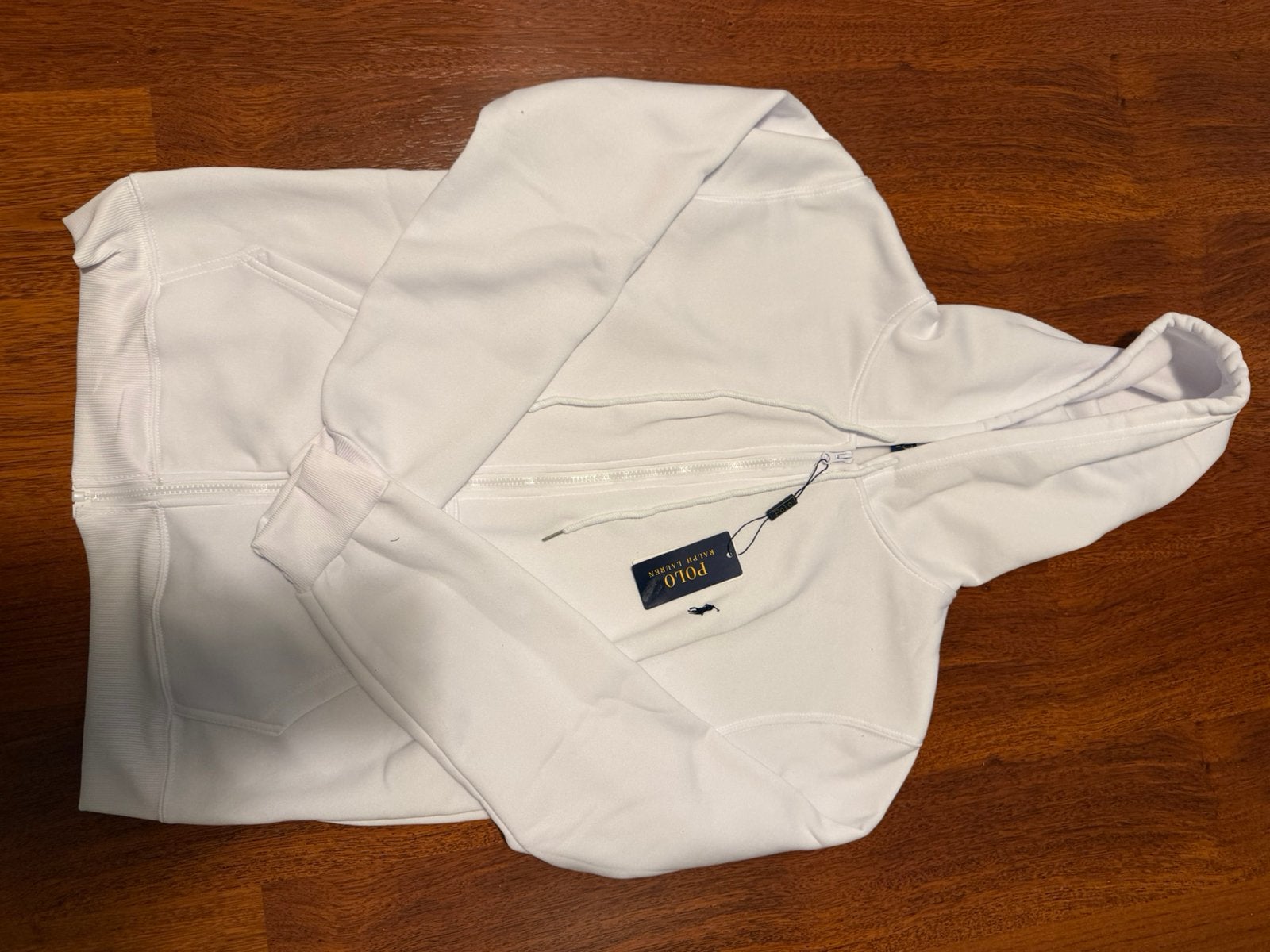 Ralph Lauren witte zip-up hoodie, Ophalen of Verzenden, Nieuw, Maat 48/50 (M), Wit