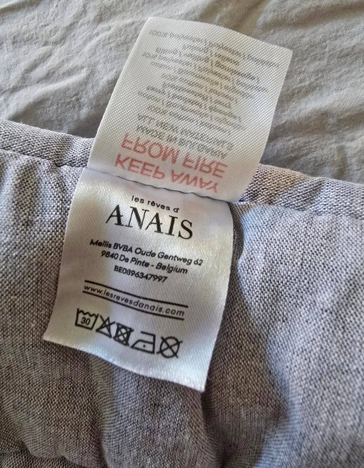 Luxe boxkleed van Les Rêves d'Anais (Grijs) met park-omrande, Enlèvement ou Envoi, Gris
