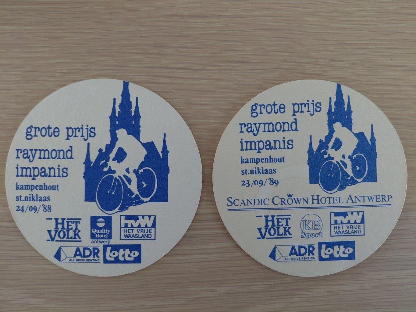 bierviltjes ,grote prijs Raymond Impanis, Ophalen of Verzenden, Zo goed als nieuw, Viltje(s), Overige merken