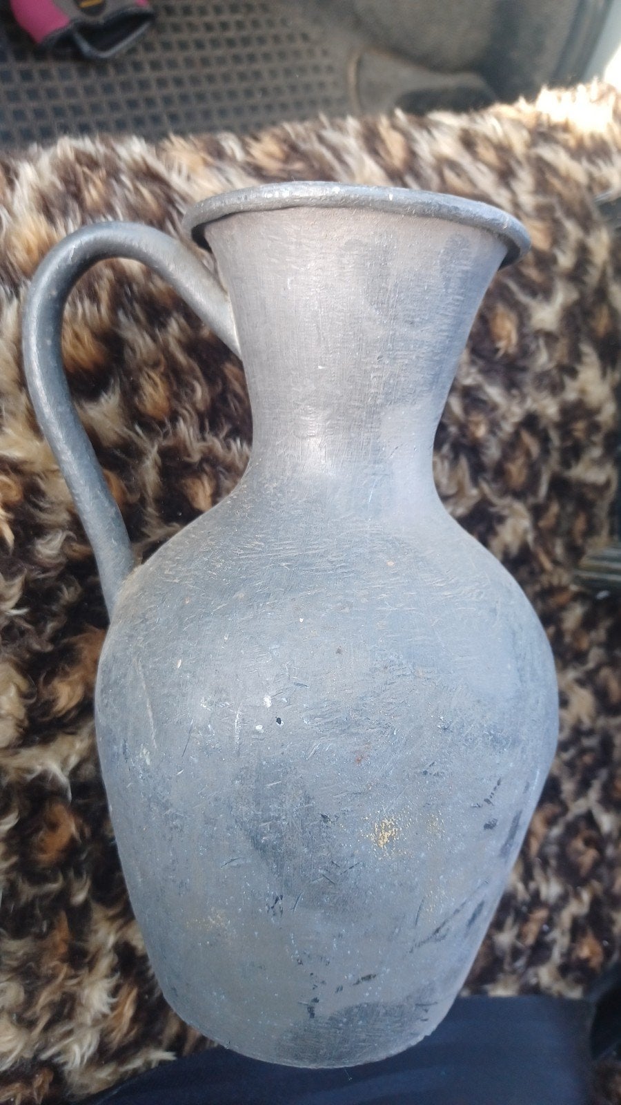 Vase en étain H25 D13 Poids +- 2 kg gris, Enlèvement, Comme neuf, Autres matériaux, Moins de 50 cm