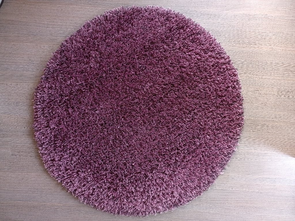 Tapis ou moquette rond violet doux, Langpolig paars vloerkleed, 100 à 150 cm, Rond, Comme neuf