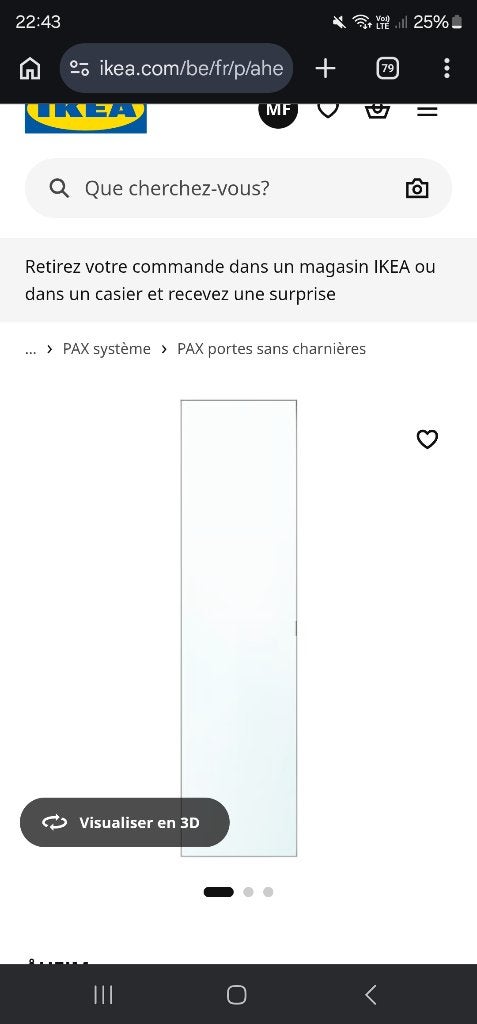 Armoire pax miroir, Maison & Meubles, Enlèvement, Utilisé