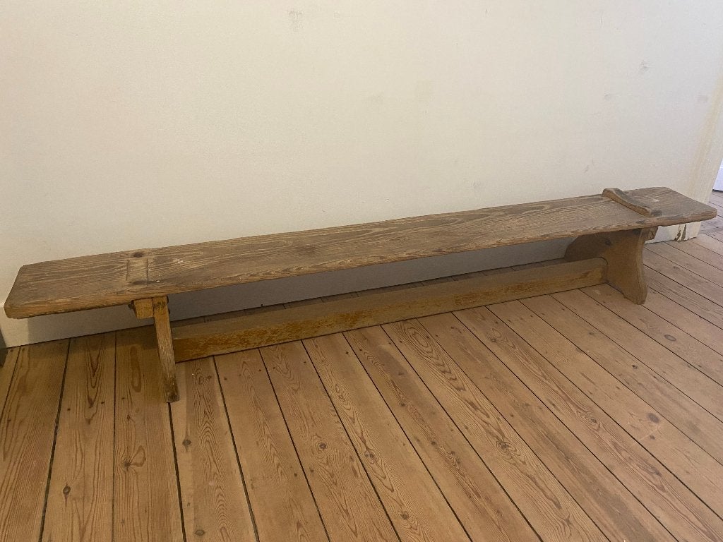 Long banc gymnastique ancien en bois massif, Enlèvement, Bois