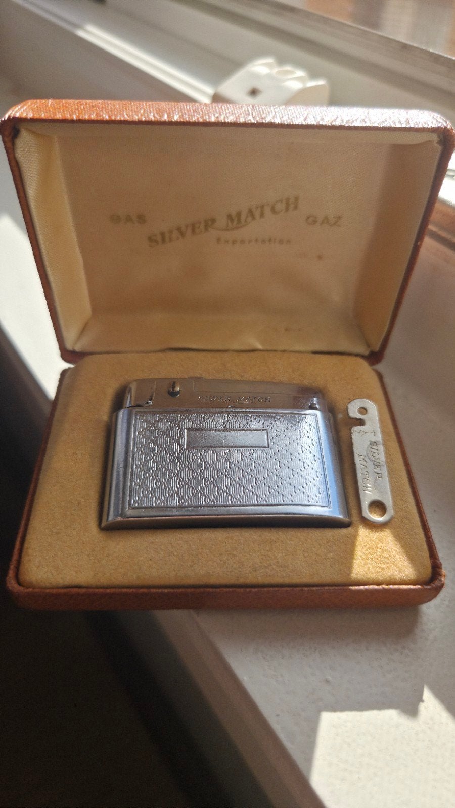 Silver Match Compound met originele box, Verzamelen, Ophalen of Verzenden, Aansteker