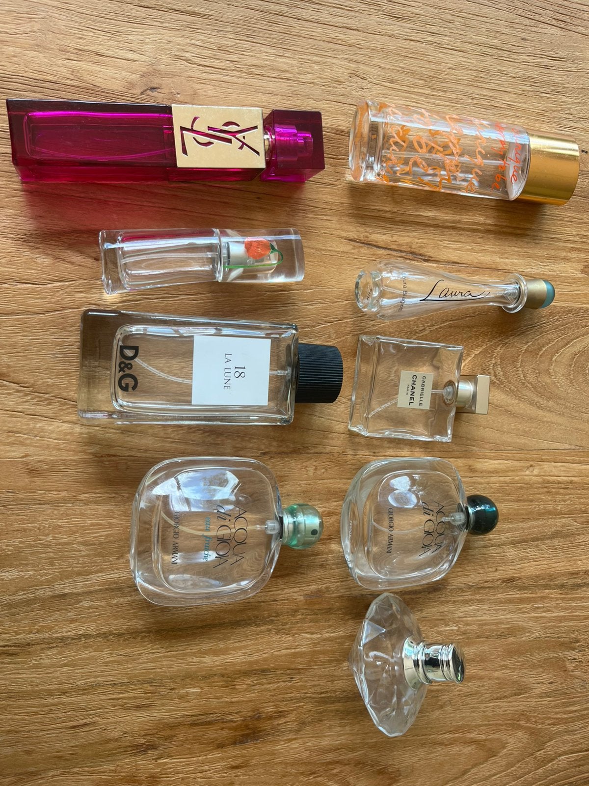 Lege parfumflessen, Ophalen, Gebruikt