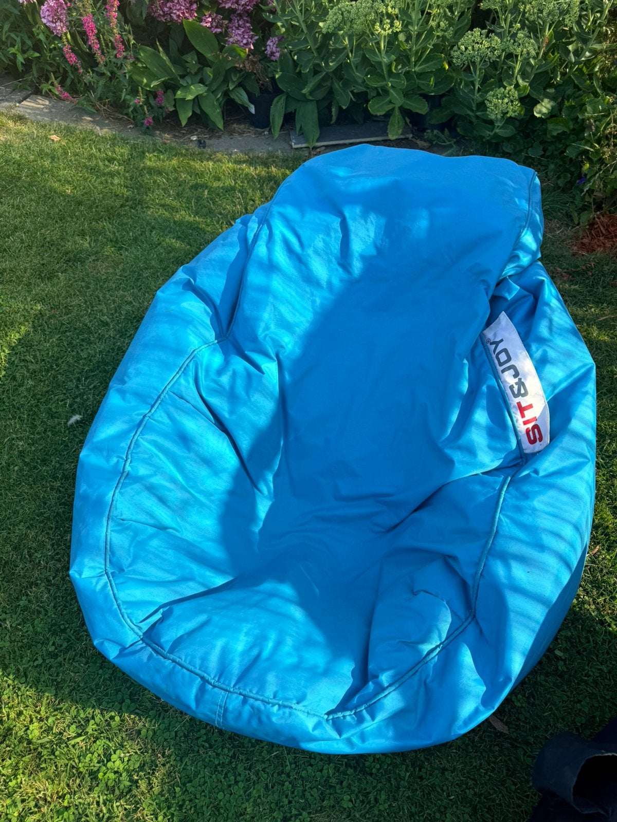 2 zitzakken te koop - Sit & Joy - B-bob, Maison & Meubles, Sièges-poires, Enlèvement, Utilisé, Bleu, Pouf
