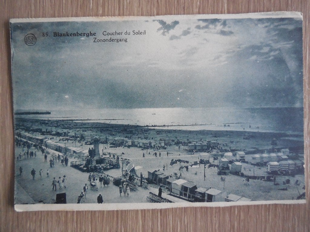 postkaart Blankenberge Zonsondergang, Verzamelen, Ophalen of Verzenden, 1920 tot 1940, Ongelopen, West-Vlaanderen