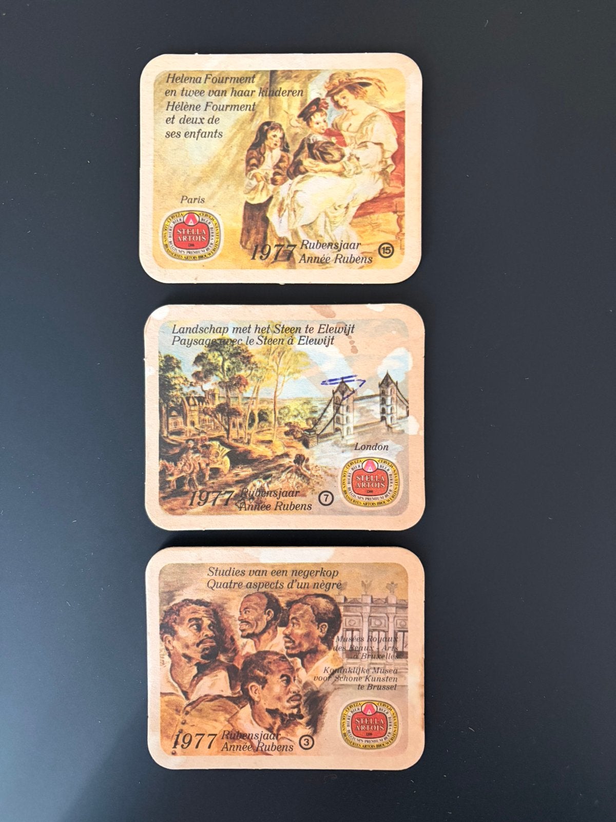 Bierkaartjes Stella Artois - Rubensjaar 1977, Hobby en Vrije tijd, Verzamelkaartspellen | Magic the Gathering, Ophalen