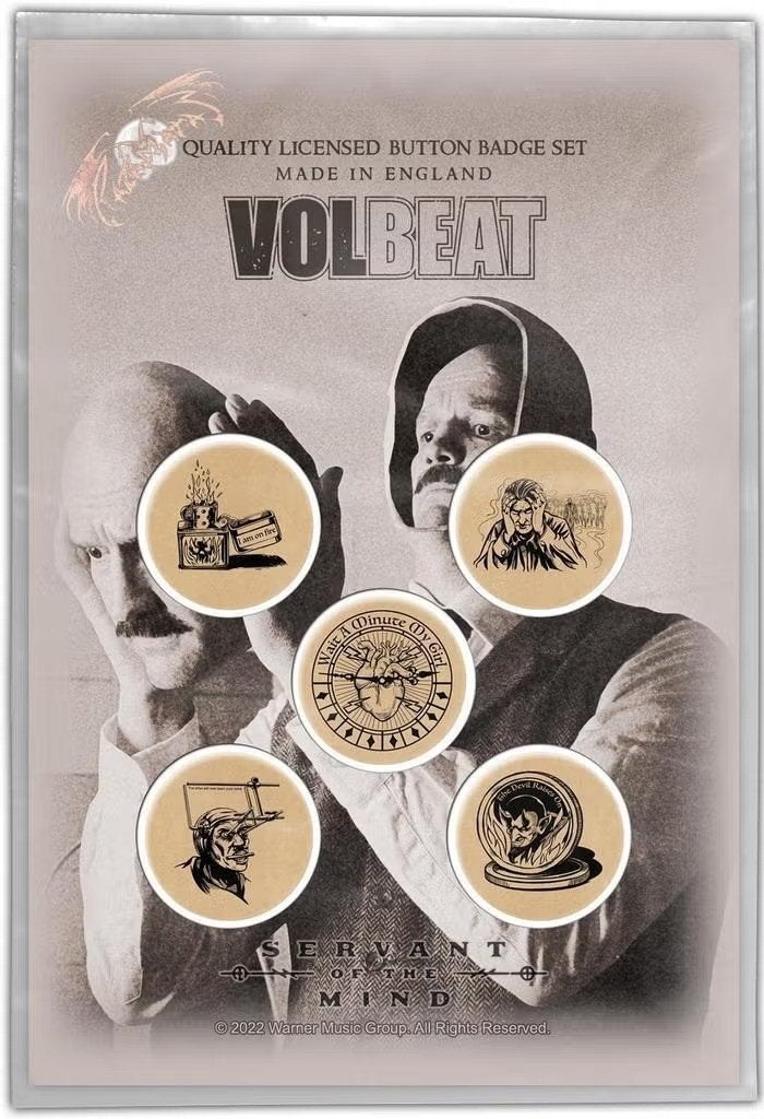 Volbeat - Servant of the Mind button 5-pack off. merchandise, Ophalen of Verzenden, Nieuw