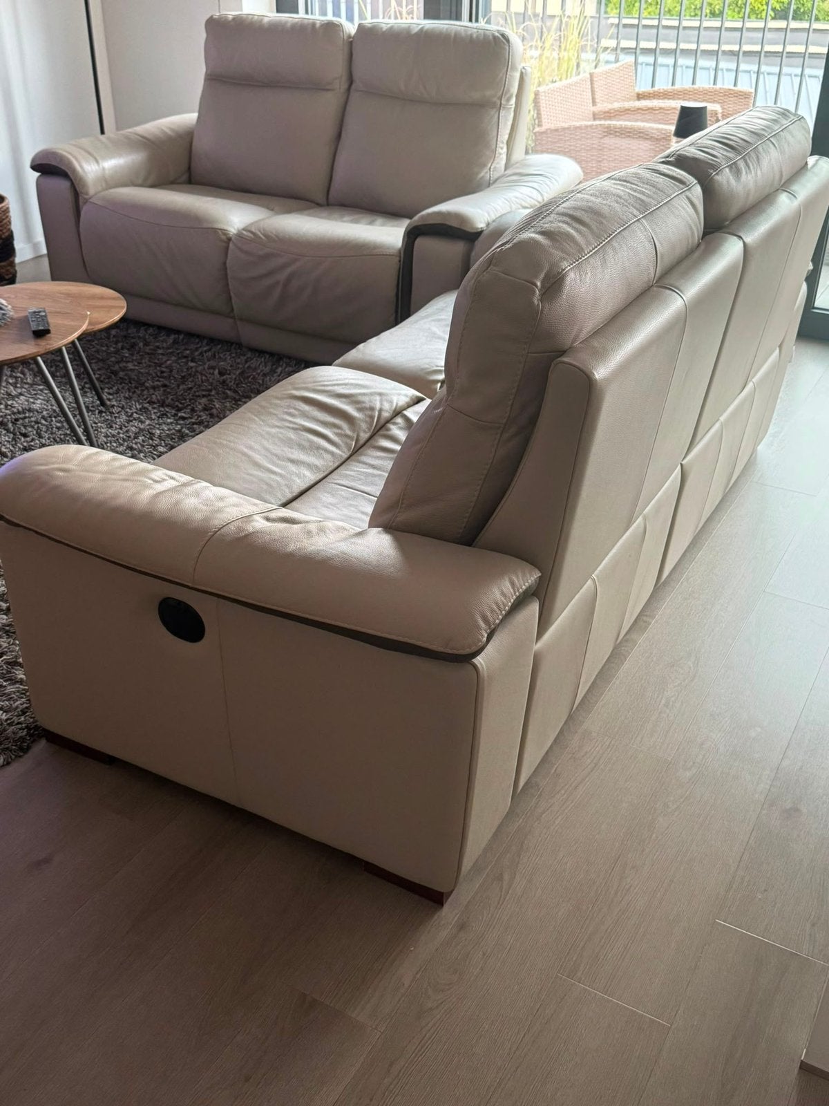 2 comfortabele lederen relaxzetels in goede staat, Huis en Inrichting, Ophalen, Zo goed als nieuw