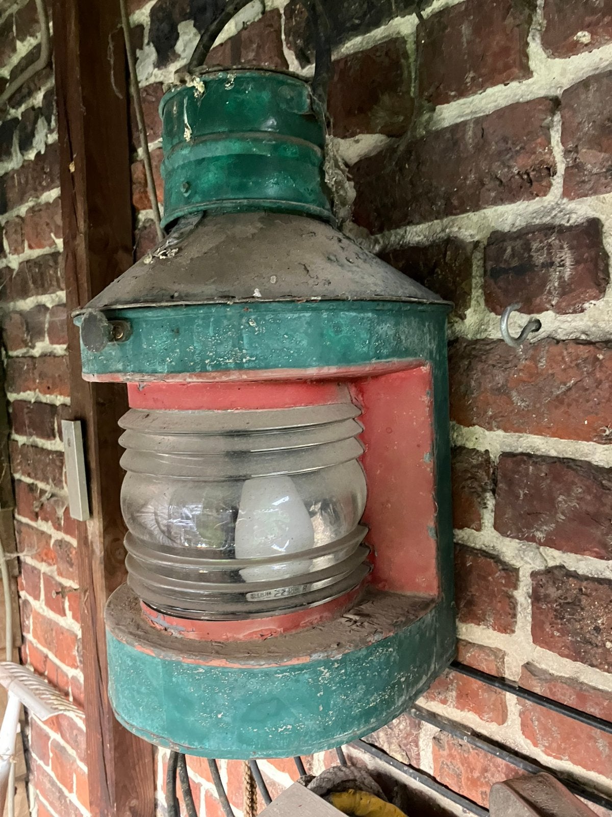 .grote antieke scheepslamp, Ophalen