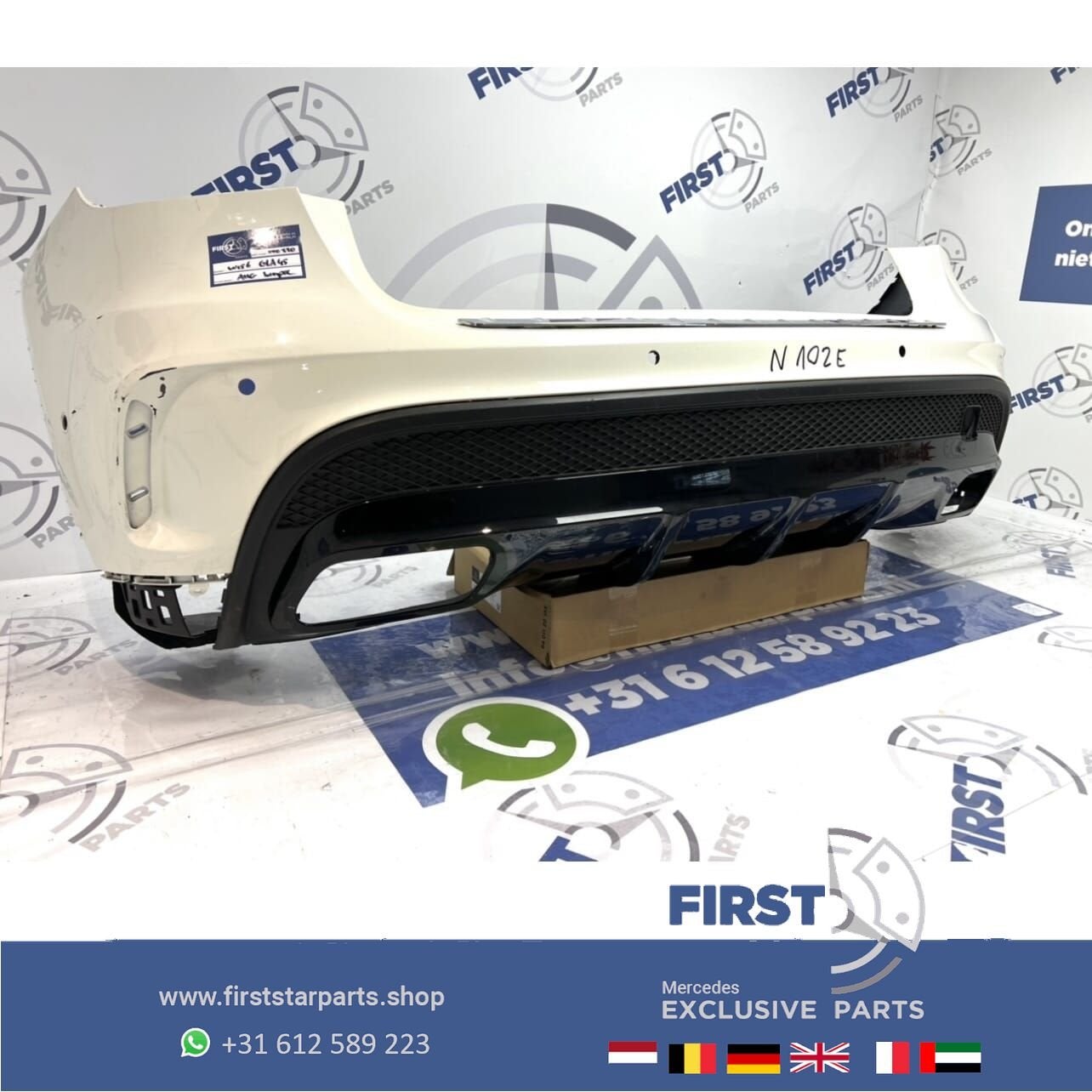 W156 GLA 45 AMG ACHTERBUMPER WIT Mercedes 2013-2018 GLA45 BU, Arrière, Utilisé, -, -