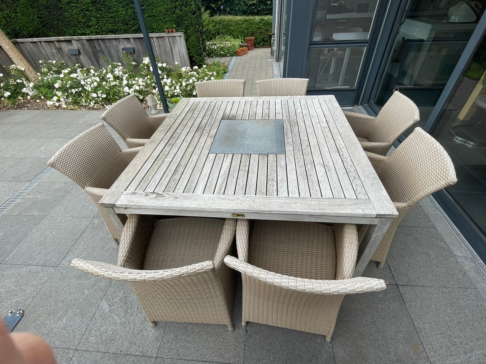 Table de jardin avec 8 chaises, Chaise, Salons de jardin, 8 places, Enlèvement