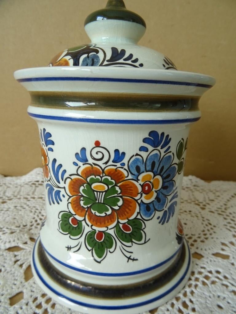 Vase vintage Delft Polychrome Holland Handwork 15cm 1960, Antiquités & Art, Enlèvement ou Envoi