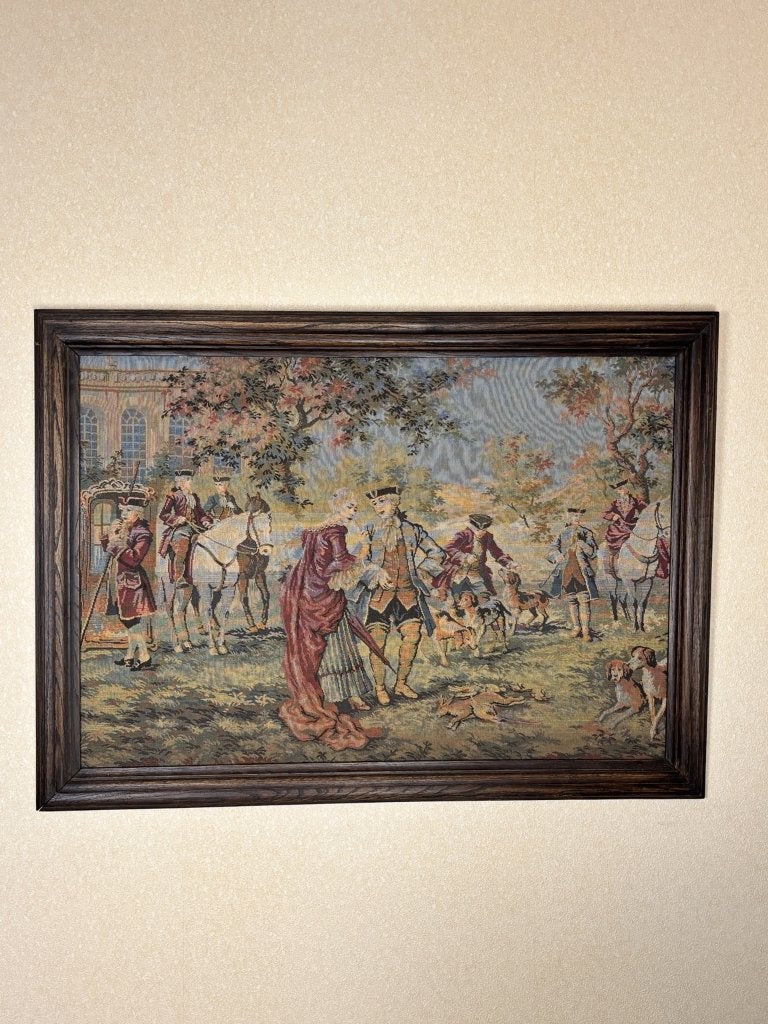 Ingelijst wandtapijt, Ophalen, Overige technieken, Landschap, Klassiek