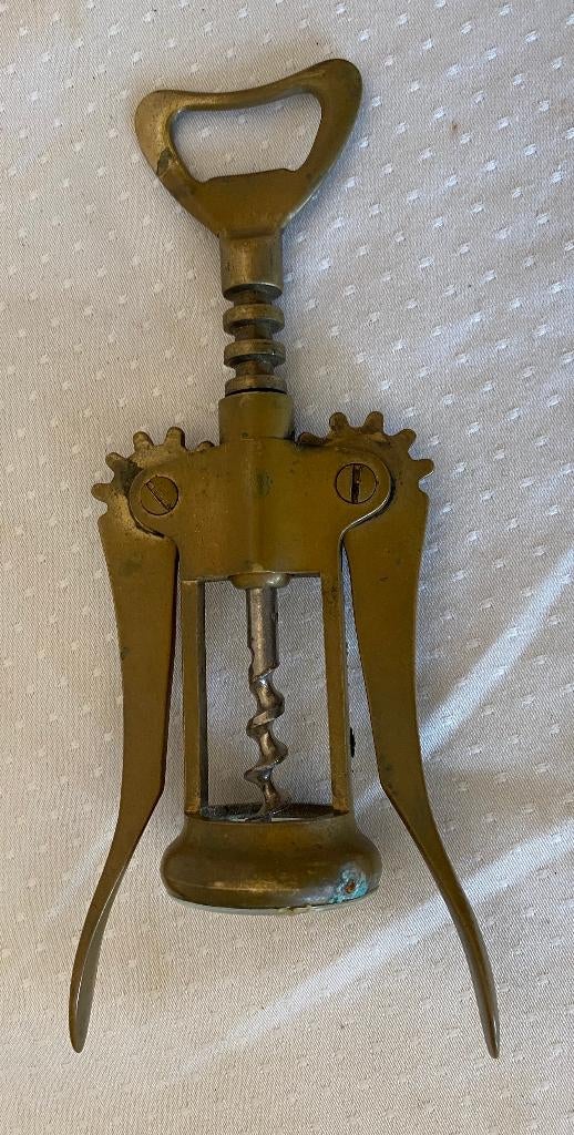 Antique Tire bouchon à levier vintage italien en laiton, Enlèvement ou Envoi