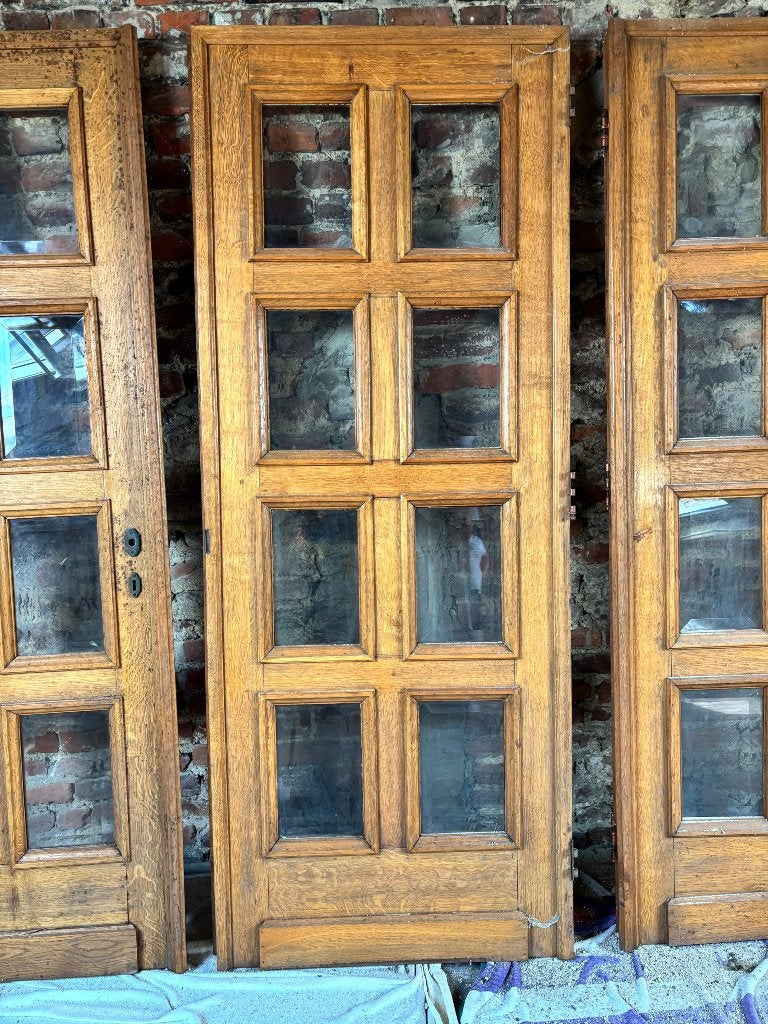 3 eiken binnendeuren met glas (kan apart verkocht worden), Ophalen, Gebruikt, 80 tot 100 cm, Binnendeur
