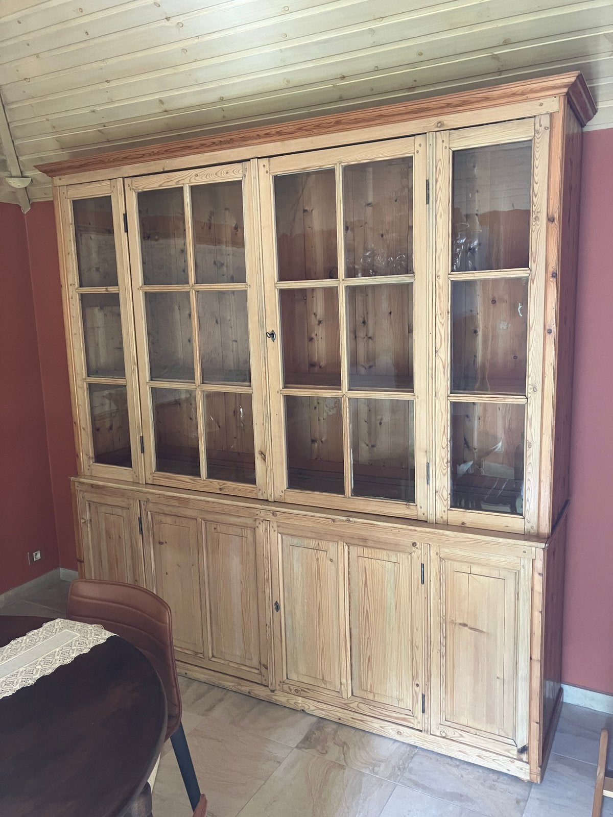 Vintage grenen buffetkast, Ophalen, Gebruikt, 200 cm of meer