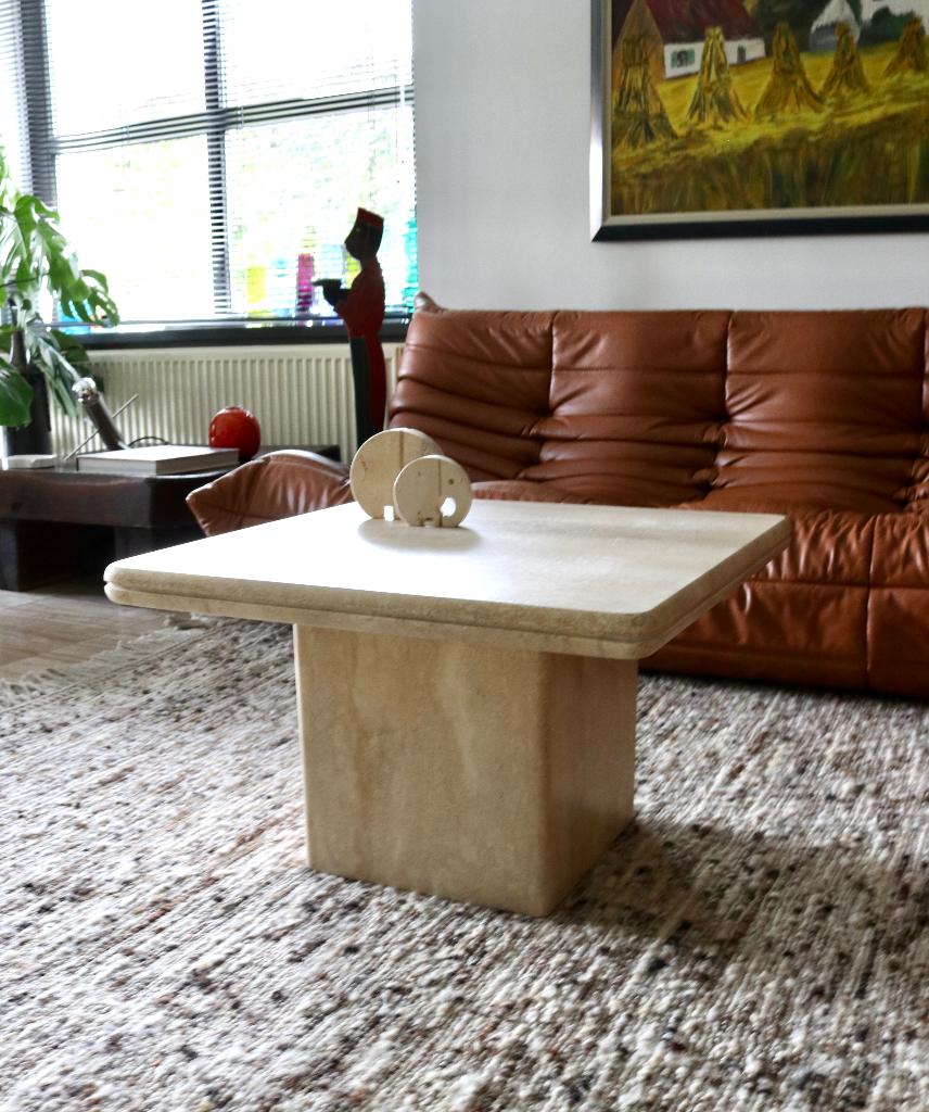 Travertine coffee table - Vintage salontafel / bijzettafel, Enlèvement