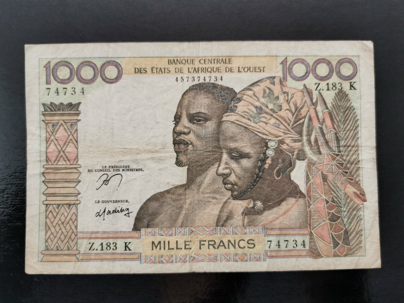 1000 frank west afrikaanse Staten, Postzegels en Munten, Ophalen of Verzenden