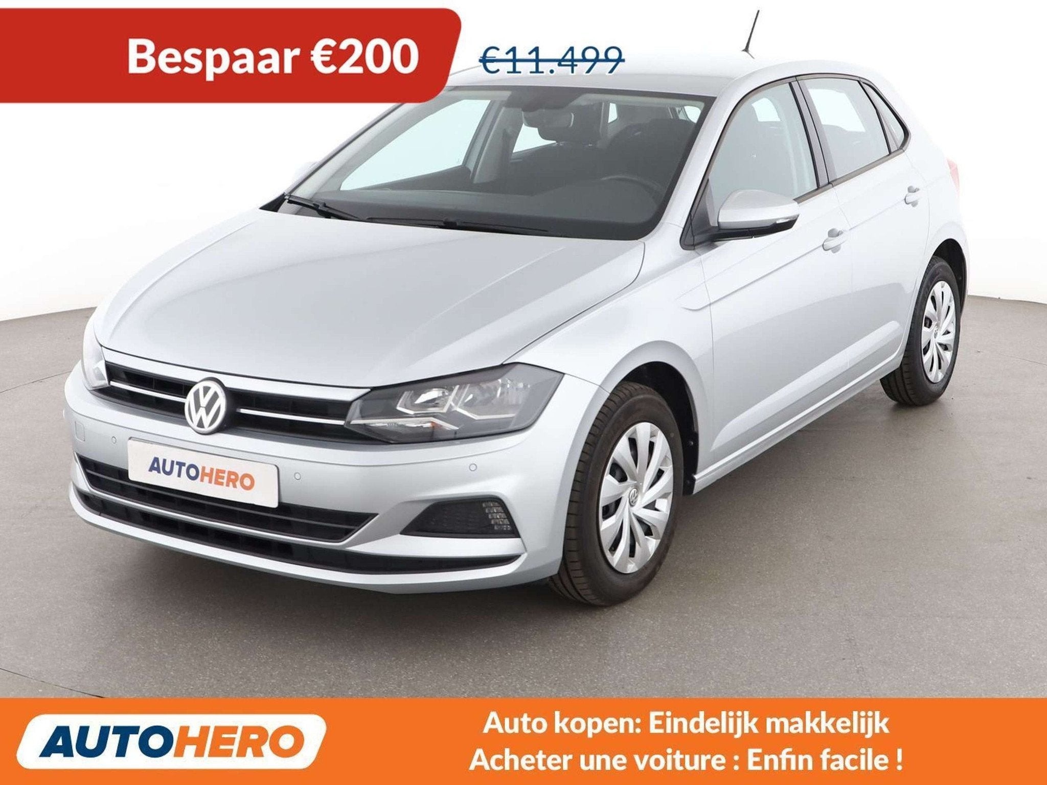 Volkswagen Polo 1.0 Comfortline (bj 2018), Auto's, Voorwielaandrijving, Stof, Zwart, USB